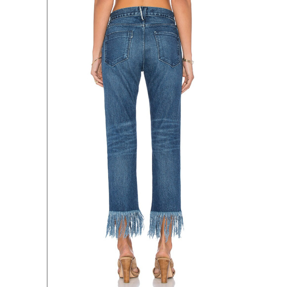 3X1 NYC Blue Lima Fringe Straight Cropped Jeans size‎ 26 - Picture 3 of 7